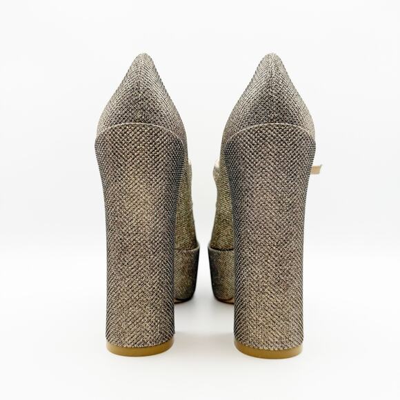 Stuart Weitzman Skyhigh 145 Mary Jane Platform Pumps US 9.5 Beige Metallic NWOB - Picture 10 of 14